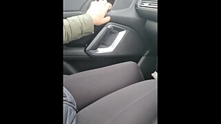 Step mom fucked hard during the trip right in the car by step son hard cock