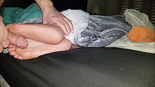 Cumming on wife'_s feet #43