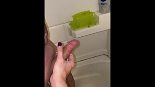 Wife jerks me off in shower