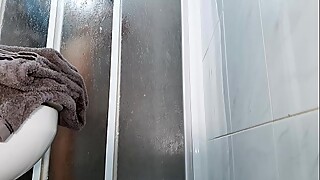 Hidden camera spying on sexy wife in the shower