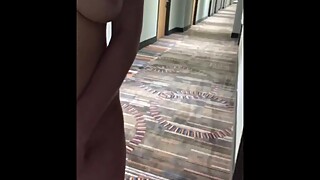 Part 2! Touching my pussy in a public hotel hallway!