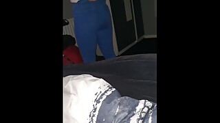 Step mom has a hole in Jeans get fucked hard by step son