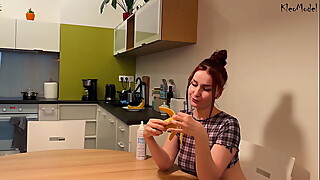 Banana sex and passionate BJ with cumshot on ass KleoModel